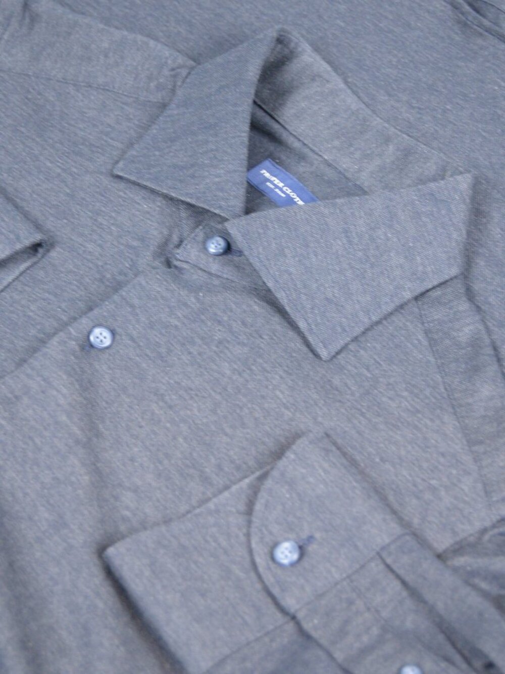 Proper Cloth Cotton Blend Dress Shirt -- Navy/Slate -- Tag size 17.5 x 36.5